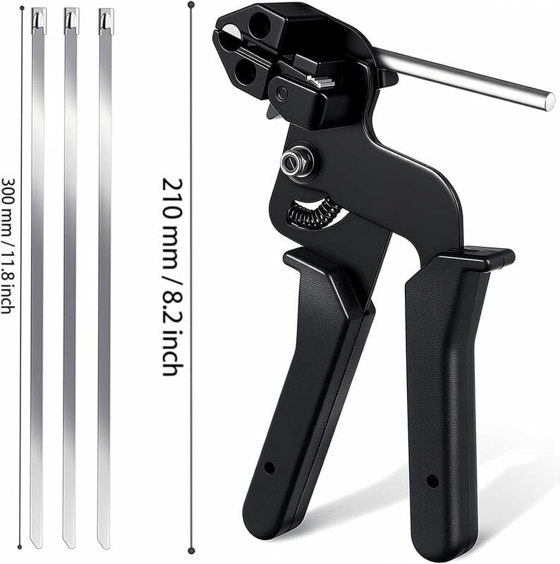 🔥Stainless Steel Cable Tie Gun with Metal Zip Ties (Buy 1 Get 1 Free)