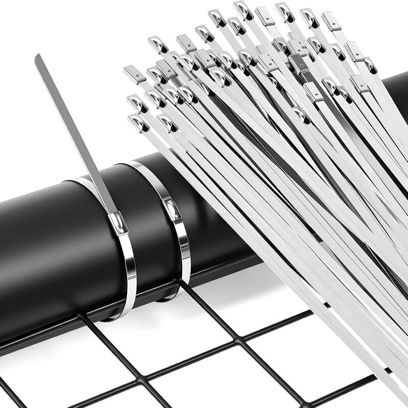 🔥Stainless Steel Cable Tie Gun with Metal Zip Ties (Buy 1 Get 1 Free)