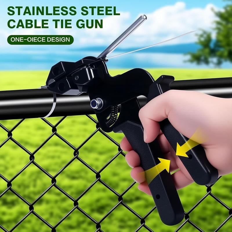 🔥Stainless Steel Cable Tie Gun with Metal Zip Ties (Buy 1 Get 1 Free)
