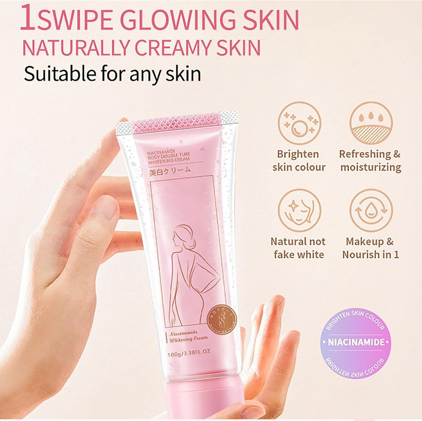 Niacinamide Body Double Tube Whitening Cream 100grams (Buy 1 Get 1 Free)