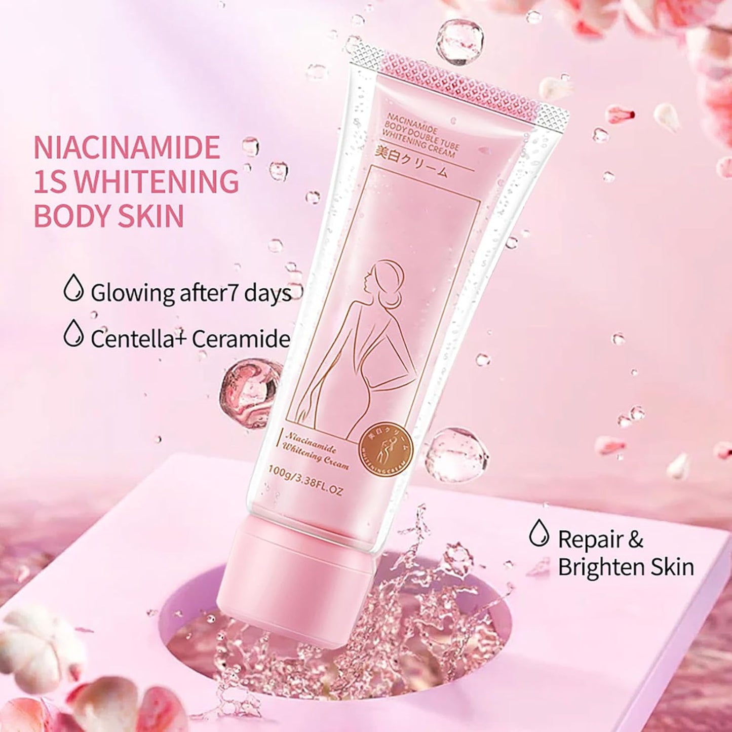 Niacinamide Body Double Tube Whitening Cream 100grams (Buy 1 Get 1 Free)