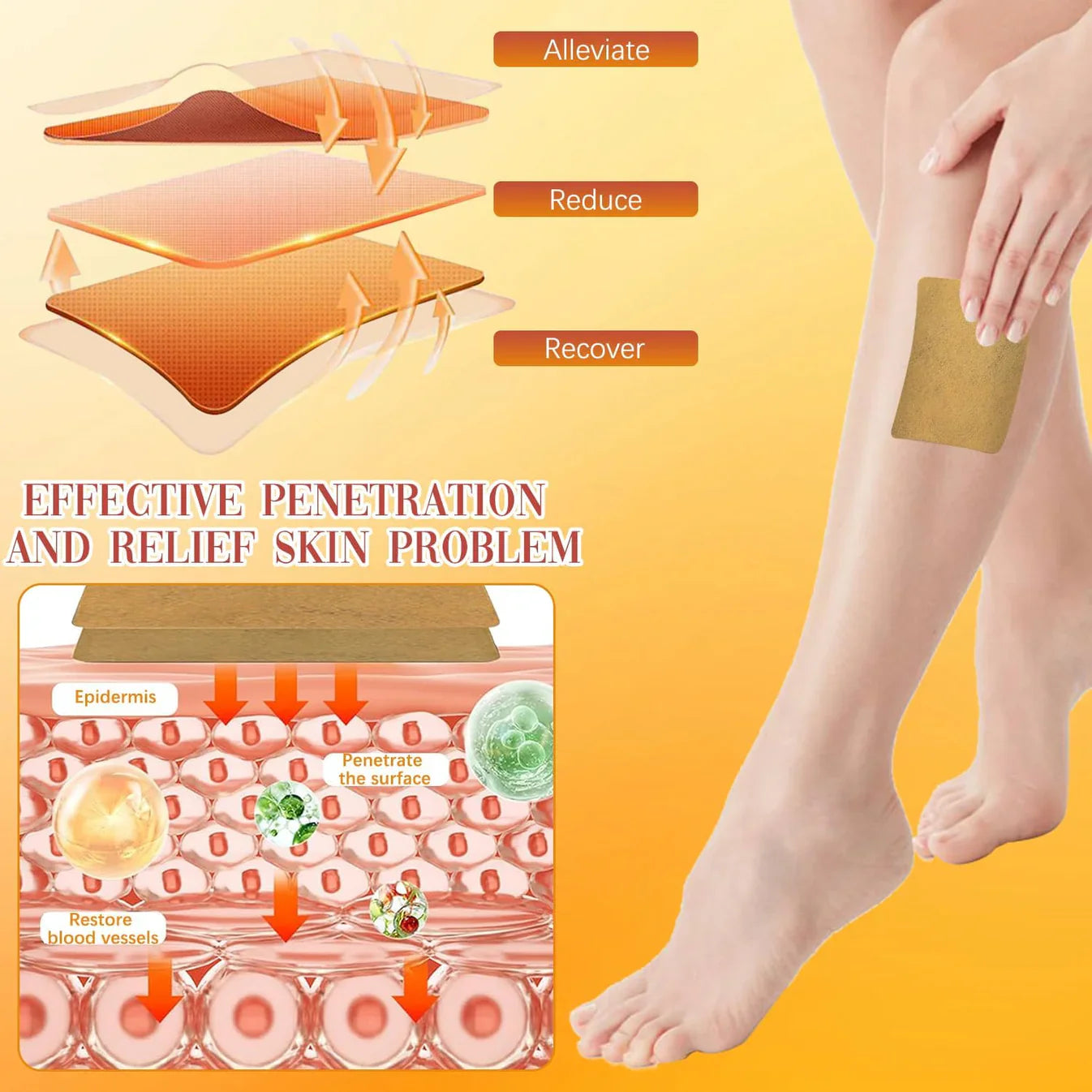 Spider & Varicose Vein Patches | Natural Herbal Therapy for Swelling, Fatigue & Vein Health (Buy 1 Get 1 Free)